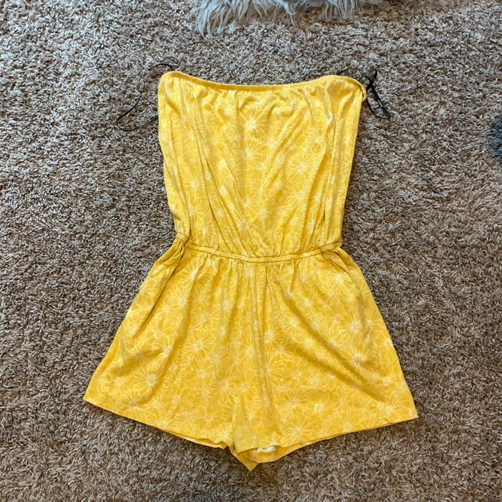 Forever 21 Yellow flower romper